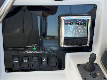Control panel with digital display and buttons on a vehicle or machinery